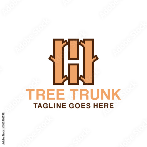 Letter H Trunk Logo Business Design symbol Graphic Vector