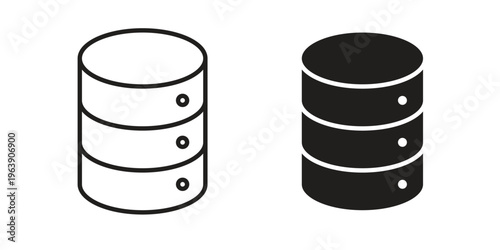 Database icon and symbol. Vector logo design element.