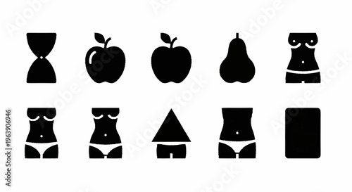 Body Shape Icons - Diverse Female Forms and Silhouettes.