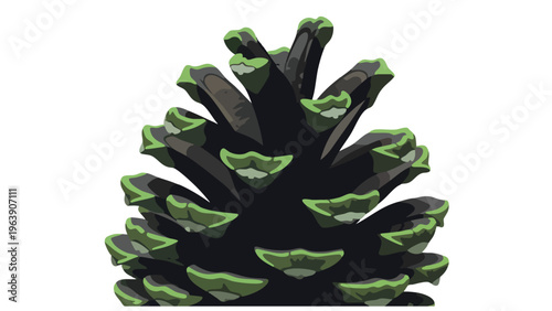Dark Pinecone Illustration, Natural Forest Element, Isolated on White Background for Design