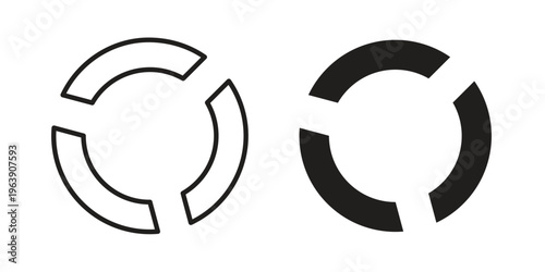 Donut chart icon and symbol. Vector logo design element.