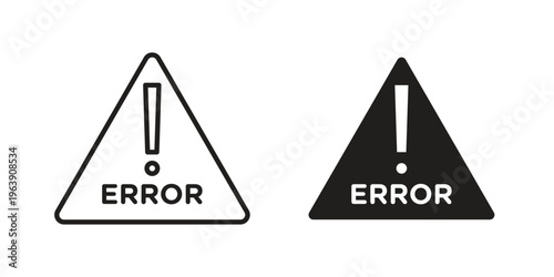 Error icon and symbol. Vector logo design element.