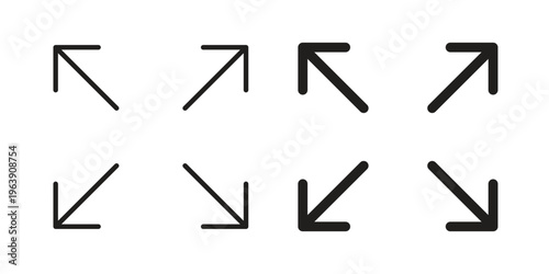 Expand icon and symbol. Vector logo design element.