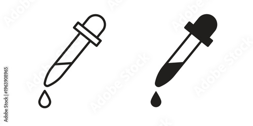 Eye dropper icon and symbol. Vector logo design element.
