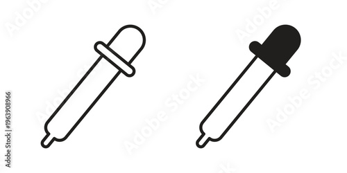 Eye dropper icon and symbol. Vector logo design element.