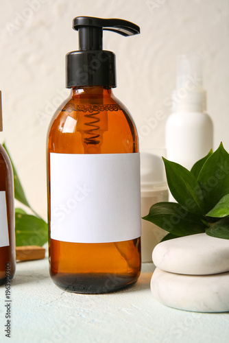 Bottle of shampoo and spa s...