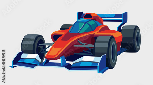 An eye-catching illustration of a colorful racing car, designed to embody speed and precision, representing the excitement of motorsport and automotive engineering.