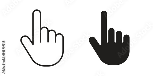 Finger icon and symbol. Vector logo design element.
