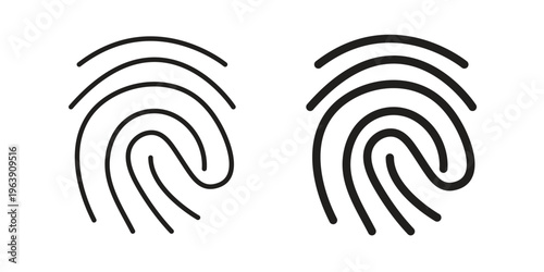 Fingerprint icon and symbol. Vector logo design element.