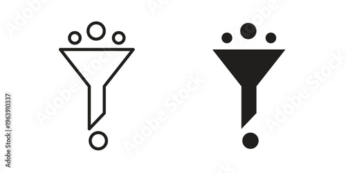 Funnel icon and symbol. Vector logo design element.
