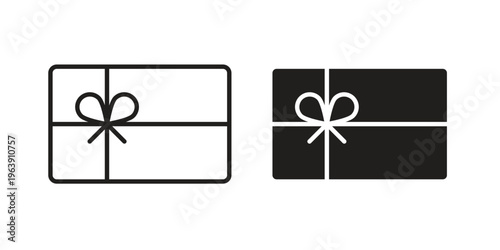 Gift card icon and symbol. Vector logo design element.