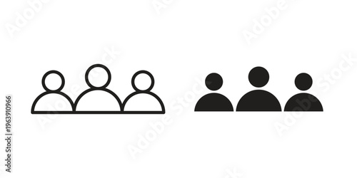 Group icon and symbol. Vector logo design element.