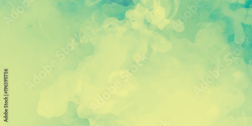 Soft watercolor wash background in shades of pale yellow and mint green