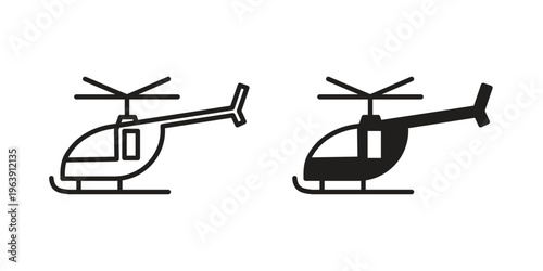 Helicopter icon and symbol. Vector logo design element.