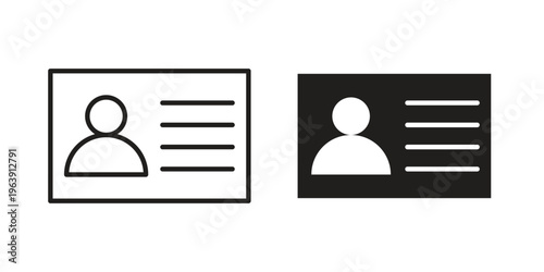 Identity card icon and symbol. Vector logo design element.