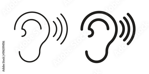 Listening icon and symbol. Vector logo design element.