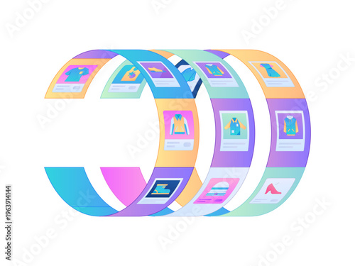 Holiday shopping people doing e-commerce online shopping flat vector concept operation hand drawn illustration
