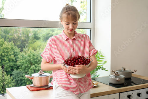 Beautiful young woman with ...