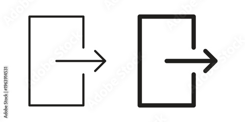 Log out icon and symbol. Vector logo design element.