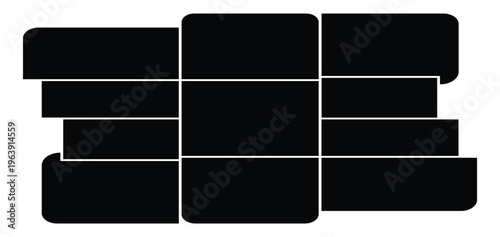 Collage for photos or images. Black mosaic collage art grid arrangement. photo frame collage background picture template vector illustration.
