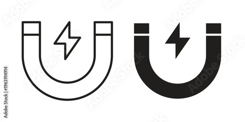 Magnet icon and symbol. Vector logo design element.