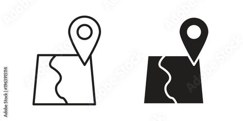Map icon and symbol. Vector logo design element.