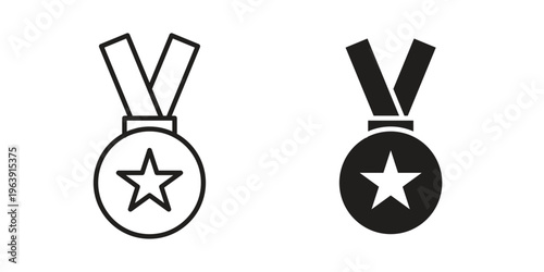 Medal icon and symbol. Vector logo design element.