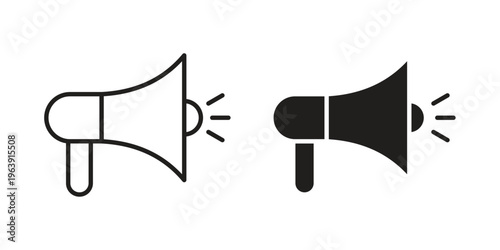 Megaphone icon and symbol. Vector logo design element.