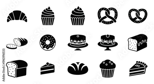 Bakery and Pastry Icon Set