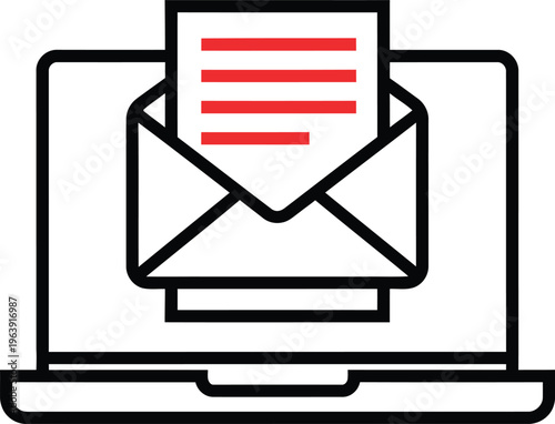 Email, laptop, letter, icon, communication, technology