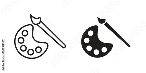 Palette icon and symbol. Vector logo design element.