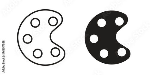 Palette icon and symbol. Vector logo design element.