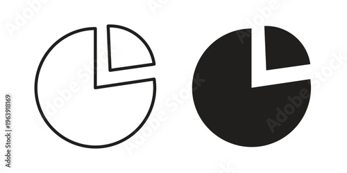 Pie chart icon and symbol. Vector logo design element.