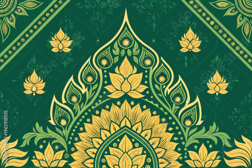 Beautiful Thai Traditional Motif Bold And High-Quality Stock Image