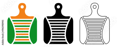 Kitchen chopping board silhouette vector illustration