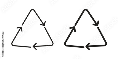 Recycle icon and symbol. Vector logo design element.