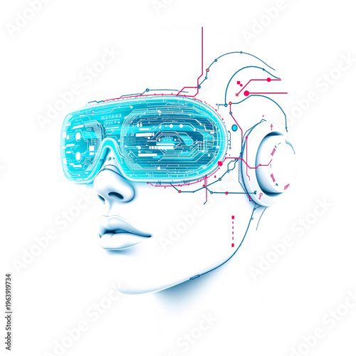 Exploring future technology virtual reality innovations digital realm graphic art futuristic environment close-up view