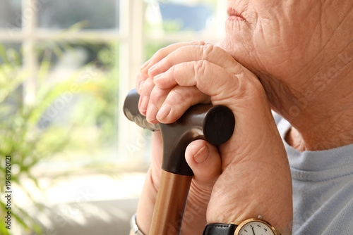 Senior woman with walking s...