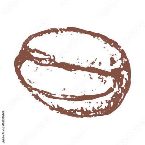 Hand drawn fresh roasted coffee bean Arabica robusta seed doodle Single element for print, web, design, decor