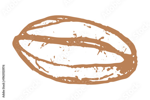 Hand drawn fresh roasted coffee bean Arabica robusta seed doodle Single element for print, web, design, decor