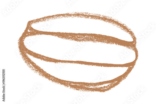 Hand drawn fresh roasted coffee bean Arabica robusta seed doodle Single element for print, web, design, decor