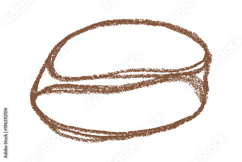 Hand drawn fresh roasted coffee bean Arabica robusta seed doodle Single element for print, web, design, decor