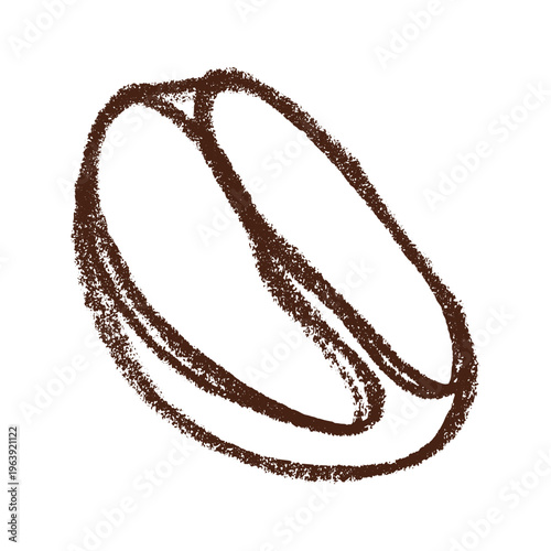 Hand drawn fresh roasted coffee bean Arabica robusta seed doodle Single element for print, web, design, decor
