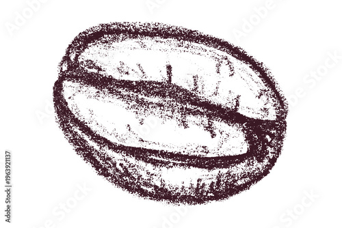 Hand drawn fresh roasted coffee bean Arabica robusta seed doodle Single element for print, web, design, decor