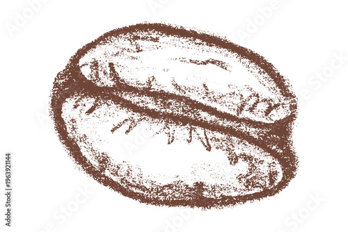 Hand drawn fresh roasted coffee bean Arabica robusta seed doodle Single element for print, web, design, decor