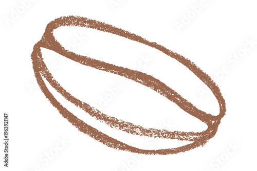 Hand drawn fresh roasted coffee bean Arabica robusta seed doodle Single element for print, web, design, decor
