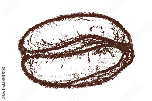 Hand drawn fresh roasted coffee bean Arabica robusta seed doodle Single element for print, web, design, decor