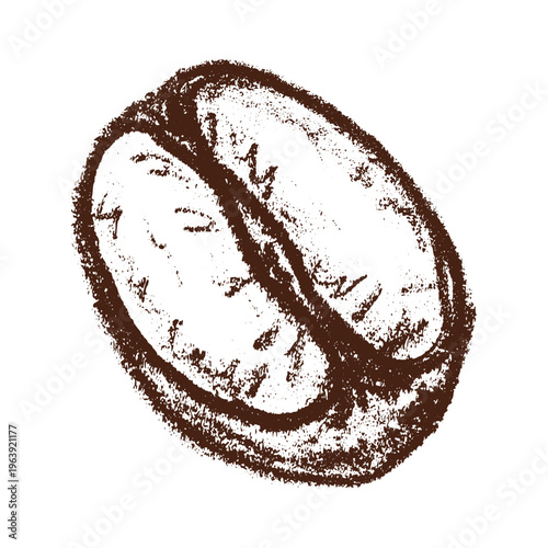 Hand drawn fresh roasted coffee bean Arabica robusta seed doodle Single element for print, web, design, decor