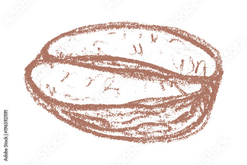 Hand drawn fresh roasted coffee bean Arabica robusta seed doodle Single element for print, web, design, decor