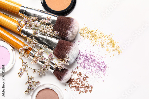 Makeup brushes with eyeshad...